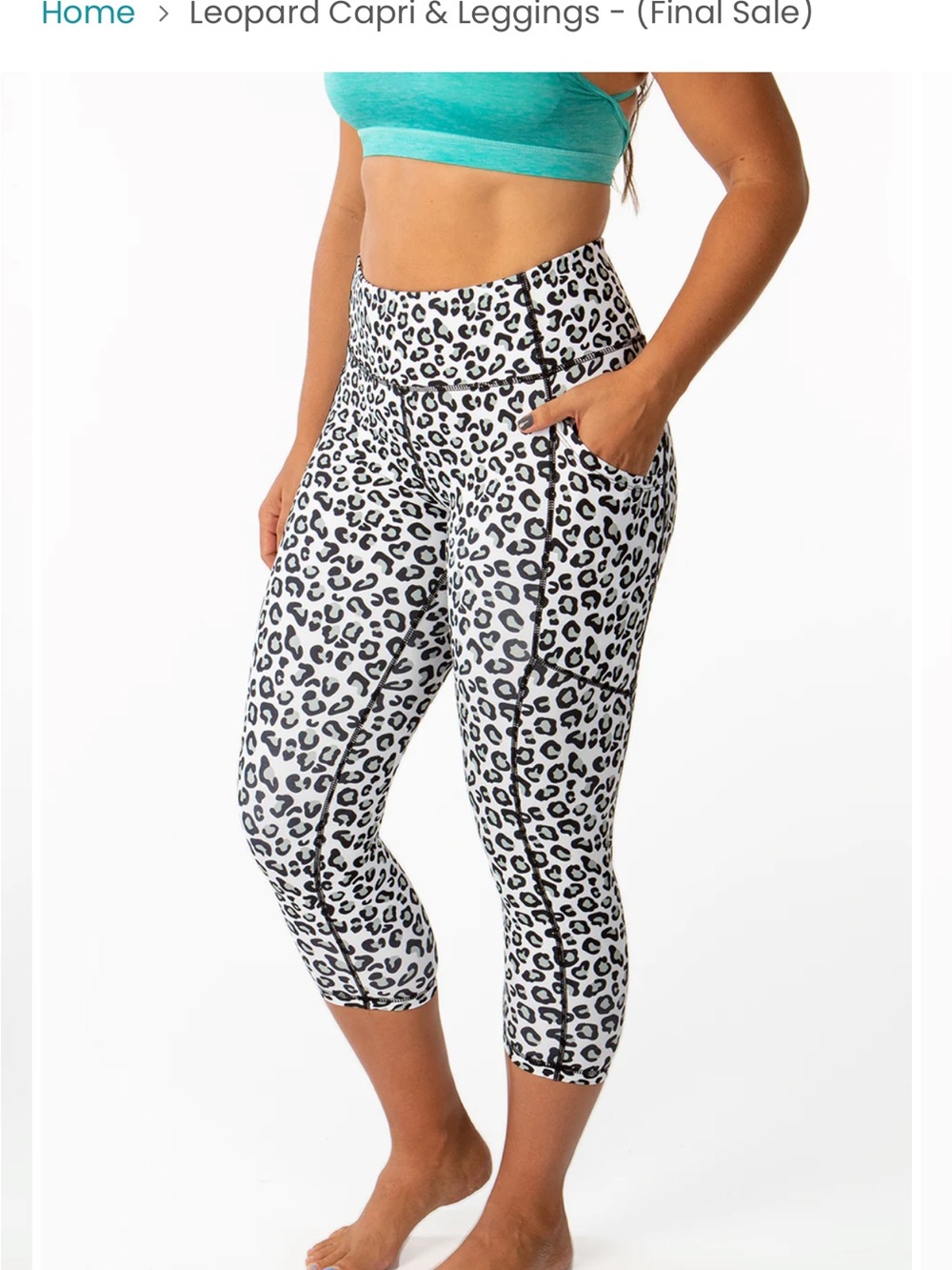 KIAVA White and Black Leopard Capri Leggings